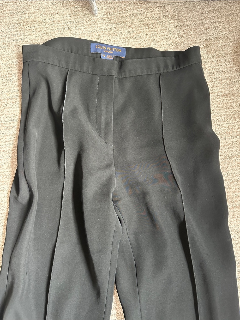 Louis Vuitton Black Pleated Dress Trousers